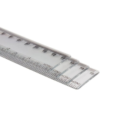 1pc Simple Transparent Ruler Size 6.14*1.18in