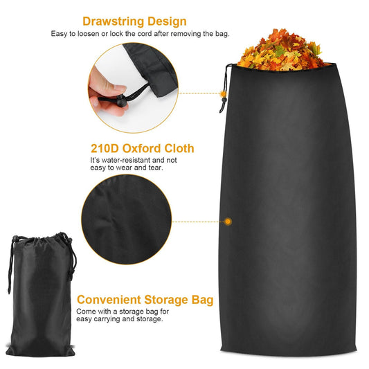 Lawn Tractor Leaf Bag 54 Cubic Feet Standard Garden Waste Collection Bag w/ 112in Opening For Fast & Easy Leaf Collection Riding Lawn Mower Rubbish Bag Outdoor