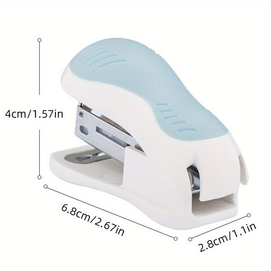 1 Piece Deli Compact Light Blue Stapler For 40 Staples And 12 Sheets Of Paper For Office, School, Booklet Or Book Binding