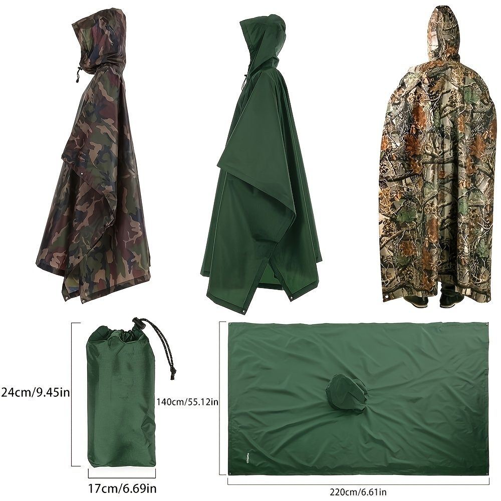 Waterproof 3-in-1 Raincoat Backpack Cover for Hiking, Cycling, and Camping - Protects Your Gear from the Elements