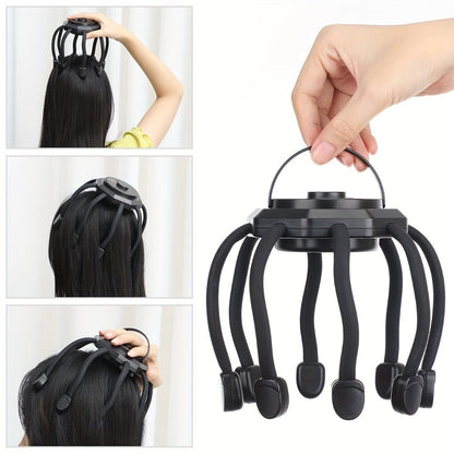 Cactus Electric Massager - Relieve Stress and Tension with Octopus Head Scalp Kneading Massager