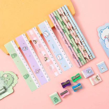 5pcs/Set Cartoon Pencil Set Pencil Funny Writing Tool For Office School