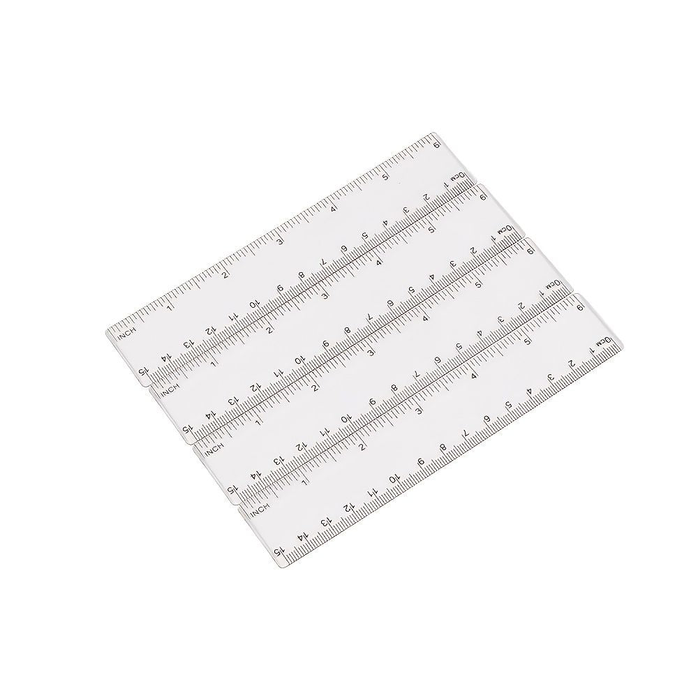 1pc Simple Transparent Ruler Size 6.14*1.18in