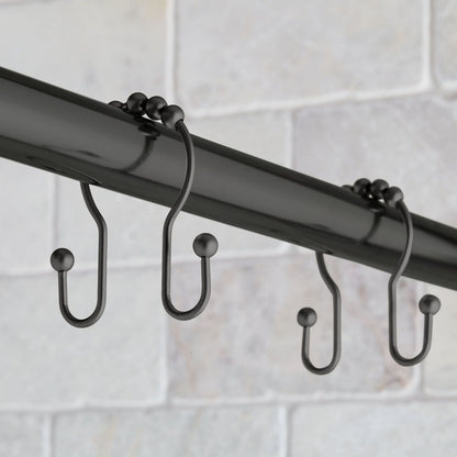 Better Homes & Gardens Rustproof Stainless Steel Double Easy Glide Shower Hooks, Matte Black, 12