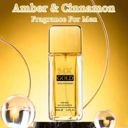 3.4f.0zMen's Eau De Toilette Spray, with Amber & Cinnamon Long-Lasting Perfume, Perfect forDating, Daily Life, Parties, Gift Giving, Notes OfBlood Orange, Grapefruit, Mint