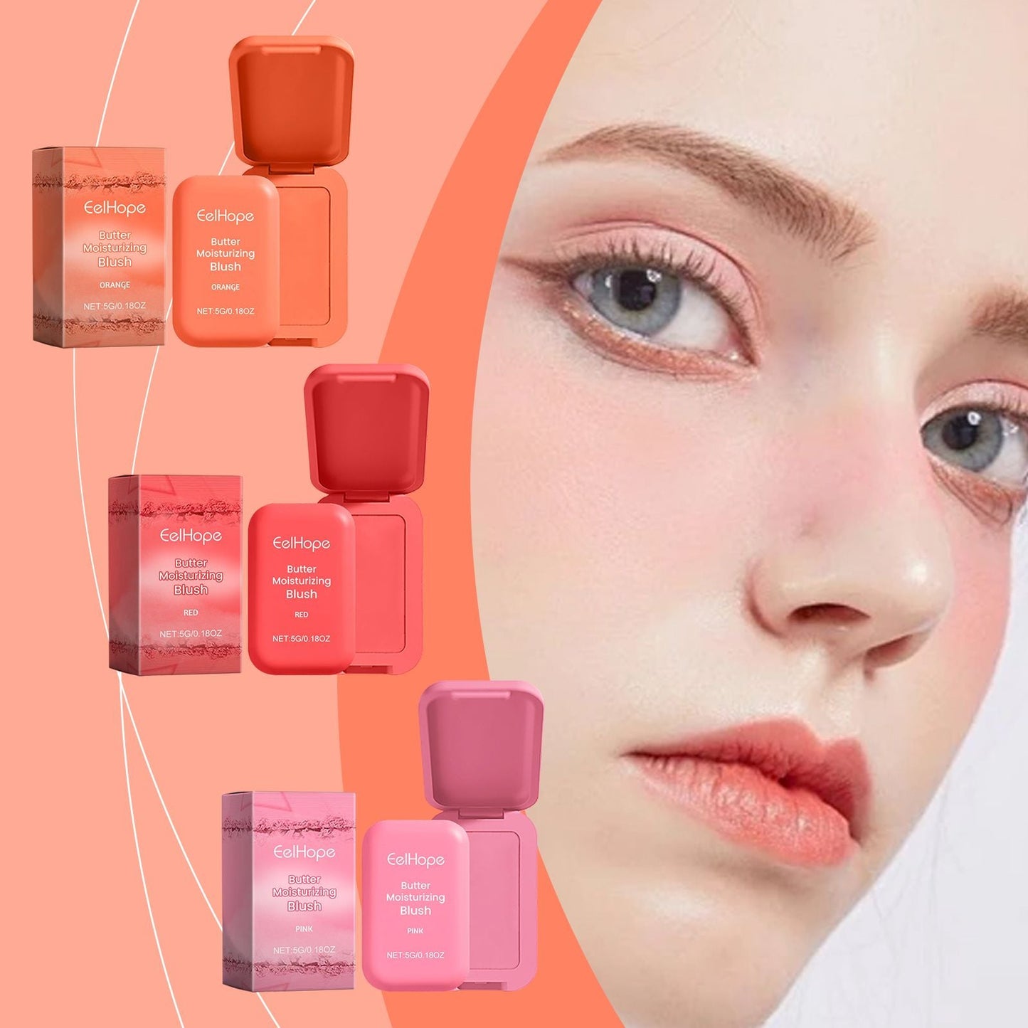 Eelhope Butter Moisturizing Blush Nude Makeup Brightening And Expanding Color Long Lasting Matte Rouge Makeup