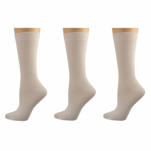 Women's Solid Color Bamboo Crew Socks - 3 Pairs