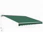 Outsunny 12x10 Manual Retractable Patio Awning, Adjustable Outdoor Sunshade Shelter for Patio, Balcony, Yard, Green