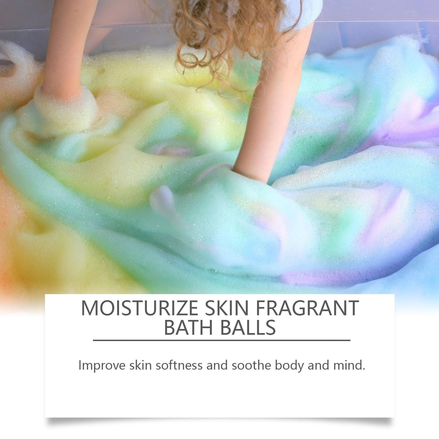 Jaysuing Bubble Bath Ball, Fragrant Moisturizing Floral Long-Lasting Fragrance Plant Clean Skin Bubble Bath Ball