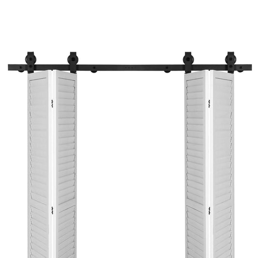 Bi-Folding Sliding Barn Door Hardware Track Kit 60" for Four 14" Doors
