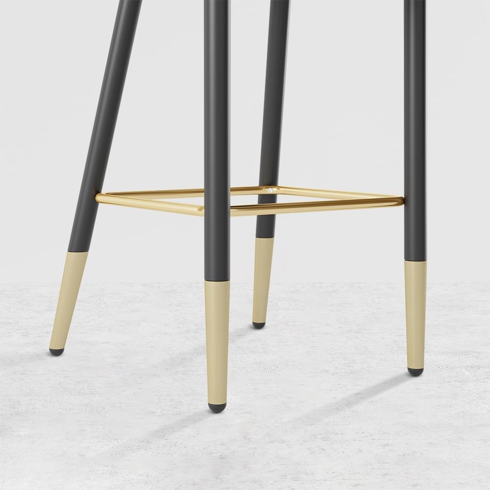 Modern Velvet Bar Stools with Upholstery Blue