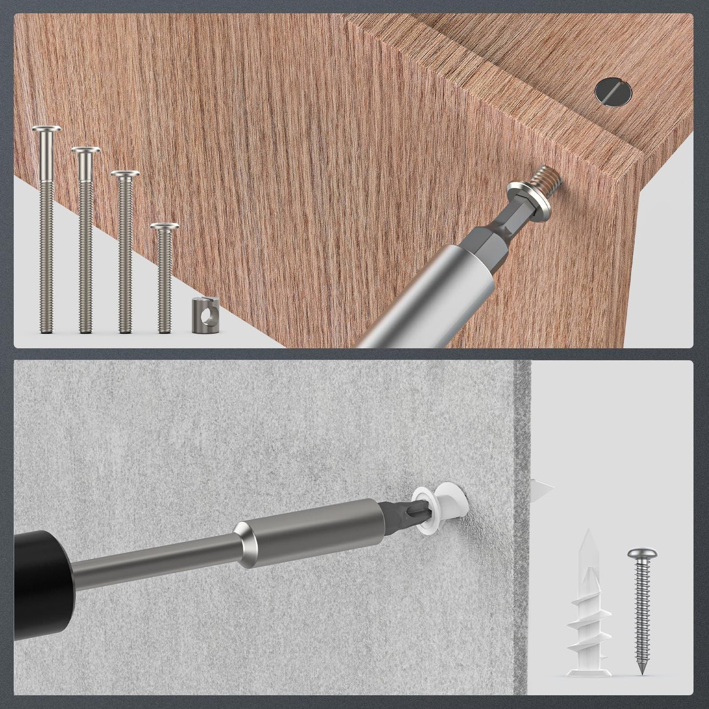 Hand Tool Set,DIY Set Accessory Tools,With Screwdriver Wrench Hammer Tape Plier,Cold Pressed Round Terminals Hexagon Socket Head Cap Screws,includes All Essential Tools for Home (1, BZD-01S)