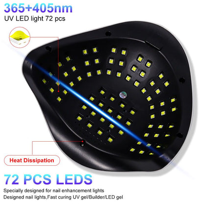X19 UV LED Nail Lamp For Fast Drying Gel Nail Polish 72LEDS Nail Dryer With Auto Sensor Professional Manicure Salon Tool