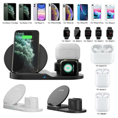 3 In 1 Wireless Charger Stand Quick Charging Dock Station For IPhone Apple Watch Airpods For Samsung S10 S9 10W Fast Charging