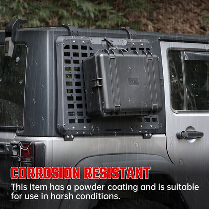 Rear Window Storage Panel,Window Cargo Shelf Compatible with Jeep Wrangler 2007-2018 JK 4 Doors Tactical Storage System Multifunctional Flank Kit 2PCS