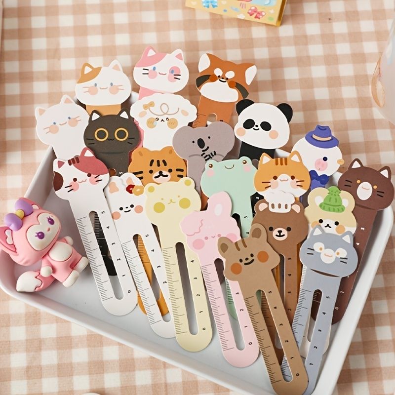 30pcs Cartoon Cute Ruler Bookmarks