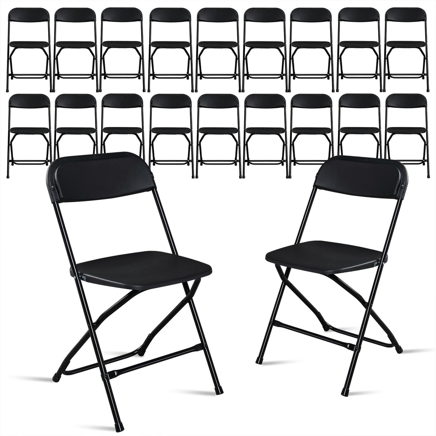 10PCS Heavy Duty Folding Chair 350lbs Capacity Metal Frame Portable Event Chair for Indoor Outdoor Use Stackable and No Assembly Required