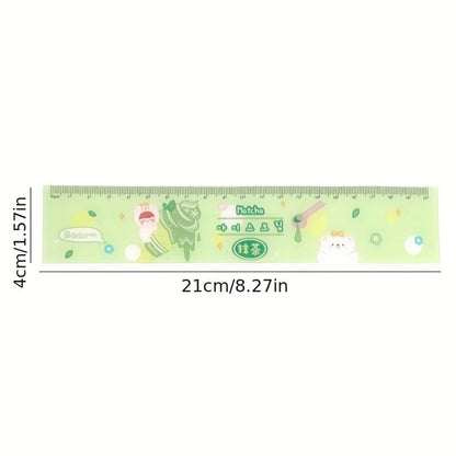 Cartoon Acrylic Ruler Student Office Drawing Measuring Ruler Color Cute 7.87inch Ruler Daily Office Supplies