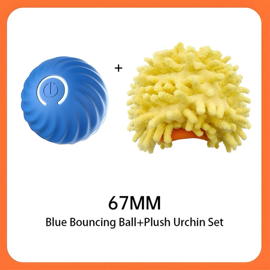 Interactive Bouncing Ball For Dogs,Automatic Smart Toy, Self-moving Rotating Stimulating Pet Entertainment, Noise-Reducing Urchin Cover,USB Rechargeable Dog Toy, Dog Electric Interactive Toy