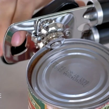 1pc, Heavy Duty Stainless Steel Jar and Bottle Opener - Adjustable and Smooth Edge Manual Hand Held Can Opener for Easy Opening - Perfect for Kitchen and Back to School Supplies