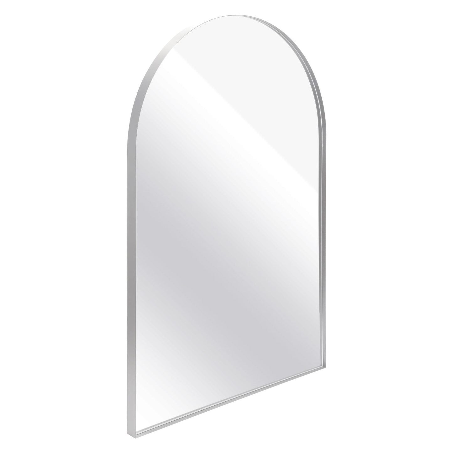 Arched Wall Mirror, 24"×36" Bathroom Mirror Deep Frame, Modern Dresser Mirror Wall Mounted Decor Metal Frame for Bedroom Living Room Entryway Fireplace Mantel Dining Room