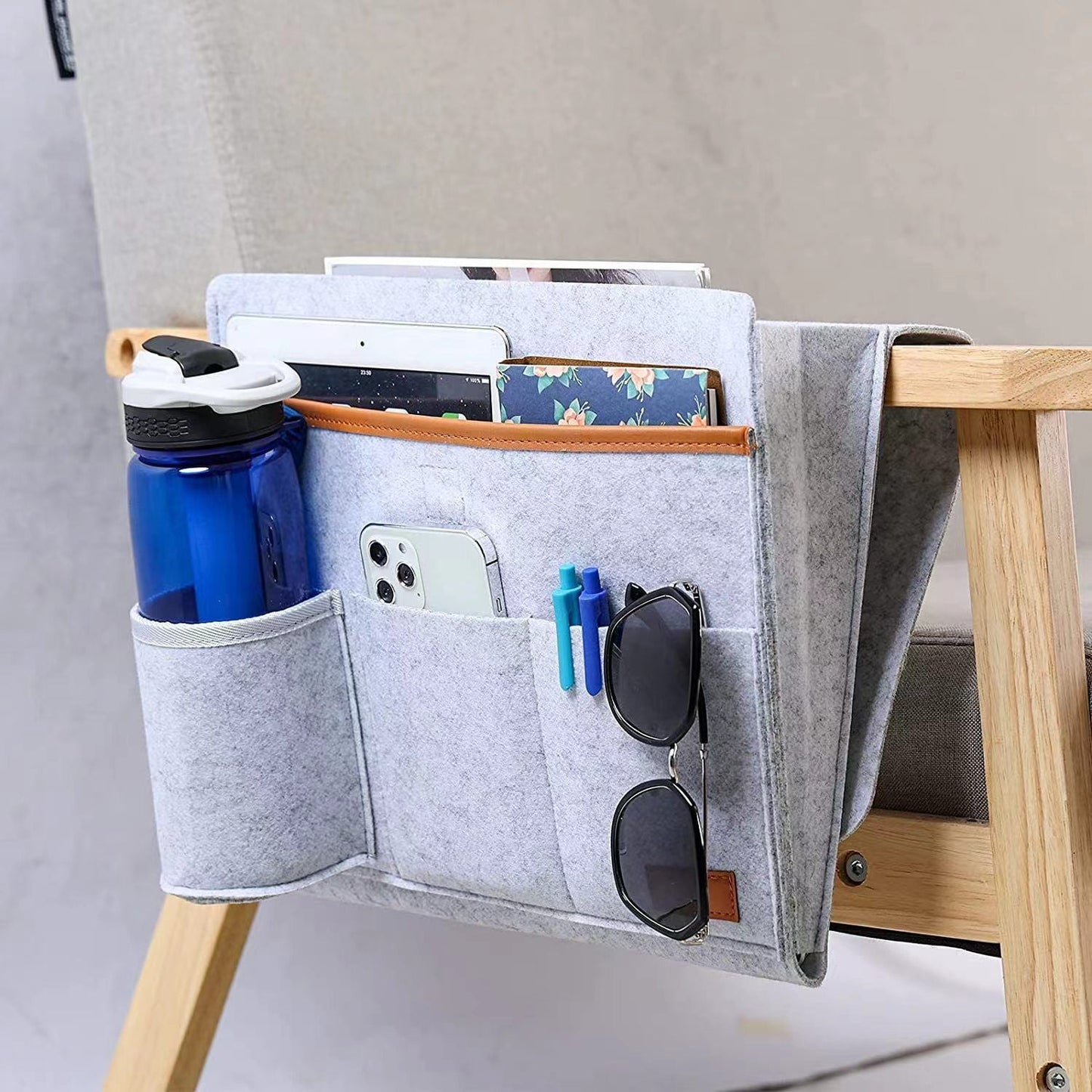Felt Hanging Bag Bedside Couch Storage Organizer Bed Holder Pockets Bed Pocket Sofa Organizer Pockets Book Holder
