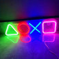 1pc PS Game Symbol Shape Neon Sign, PS Game Chart Lamp Battery/USB Power Supply, Used For Table And Wall Decoration Lights, Suitable For Game Room Dormitory Day Home Decoration, 13.7x3.4in