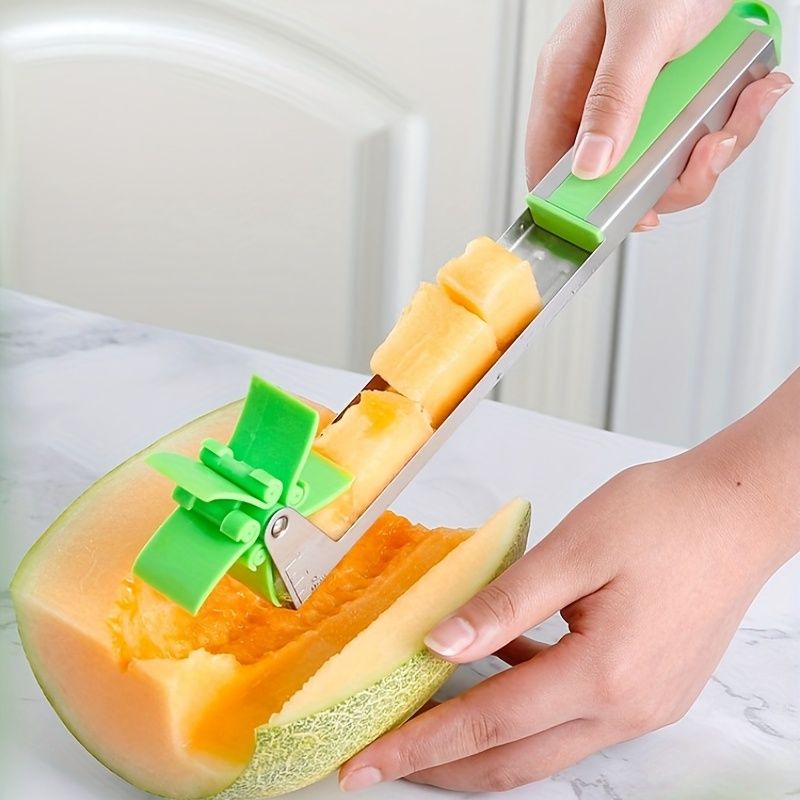 Watermelon Cutter Stainless Steel Windmill Design Cut Watermelon Kitchen Gadgets Salad Fruit Slicer Cutter Tool