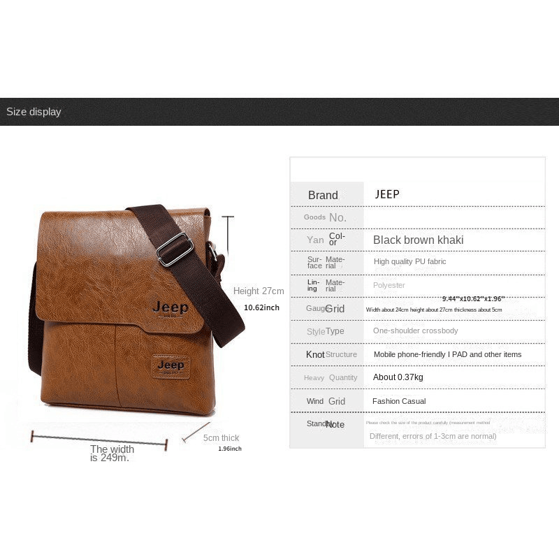 New Vertical Casual Briefcase Men's Business Document Bag Messenger Bag Shoulder Bag Card Bag Wallet