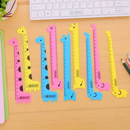 1pc Cartoon Animal Giraffe Plastic Straight Ruler Kawaii Cute Sweet Straight Ruler