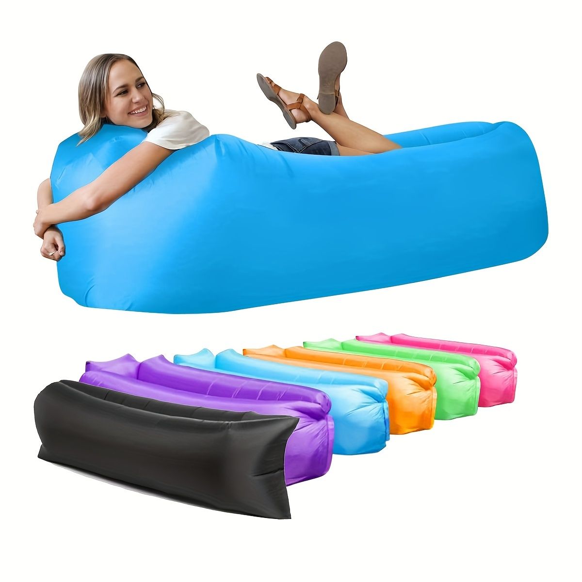Inflatable Lounger, Portable,Waterproof For Backyard Lakeside Beach Traveling Camping Picnics & Music Festivals Camping, Lazy Inflatable Sofa