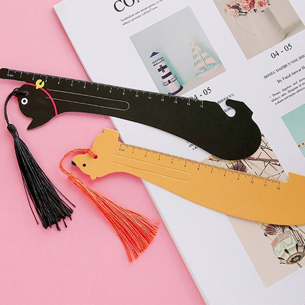2pcs Cartoon Pet Straight Ruler Bookmarks 5.91inch Scale Ruler Learn Kawaii Stationery Office School Supplies
