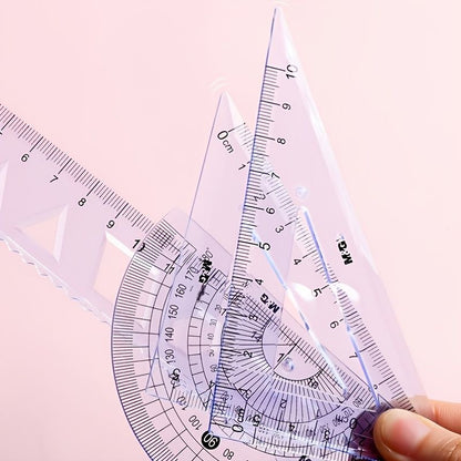 Simple And Multifunctional Drawing Learning Rulers Set Of 4pcs