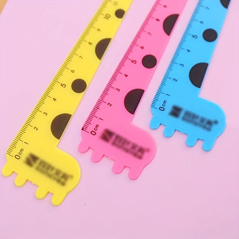 1pc Cartoon Animal Giraffe Plastic Straight Ruler Kawaii Cute Sweet Straight Ruler