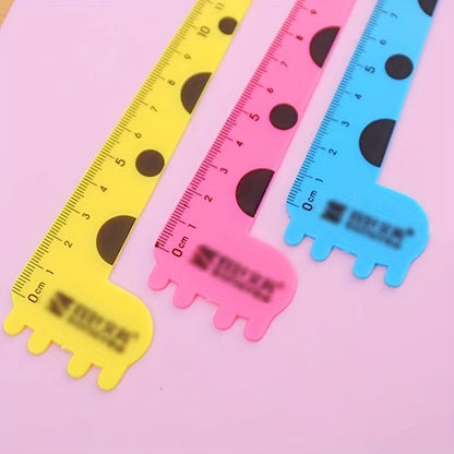 1pc Cartoon Animal Giraffe Plastic Straight Ruler Kawaii Cute Sweet Straight Ruler