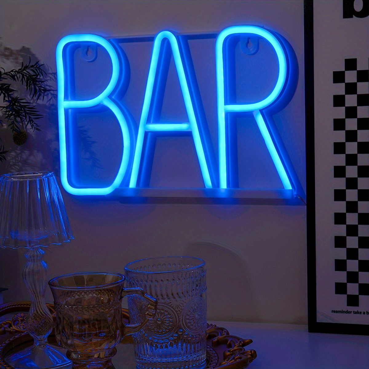 1pc, BAR Neon Light, LED Business Bar Sign Light On Off Switch Open Bright Light Neon, Without Battery