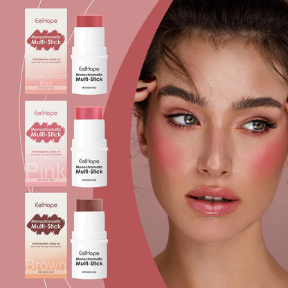 Eelhope 3-In-1 Color Stick Brightening And Colorizing Long-Lasting Long-Lasting Moisturizing Blush Eyeshadow