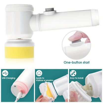 ZaneForest Electric Spin Scrubber, Electric Cleaning Brush With 3 Brush Heads, Bathroom Rechargeable Scrub Brush,Shower Scrubber For Cleaning Wall/Bathtub/Toilet/Window/Kitchen/Sink/Dish/Grout