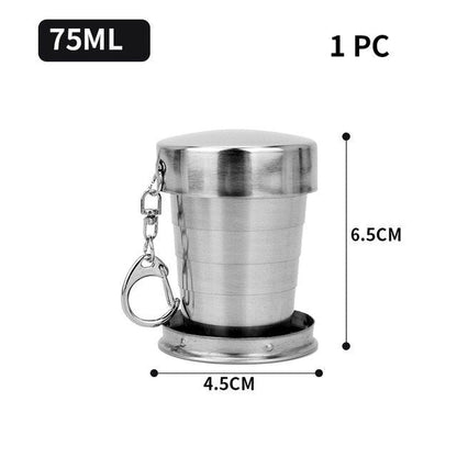 Stainless Steel Folding Cup Portable Outdoor Travel Camping Telescopic Cup Ourdoor Foldable Drinkware 75ml/150ml/250ml