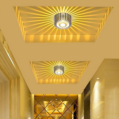 1pc Hard Wired Yellow Light Wall Sconce Flush Mount Wall Light, Aluminum LED Wall Light For House Corridor Porch Garage Cafe Villa Hotel