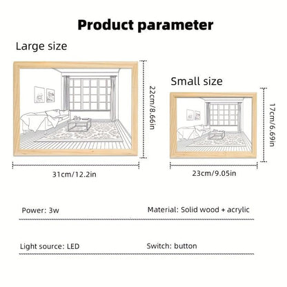 1pc 3D Papercut Night Light, Creative Light Painting Wall Hanging Decoration Table Lamp Trinket Led Small Night Light Birthday Gift