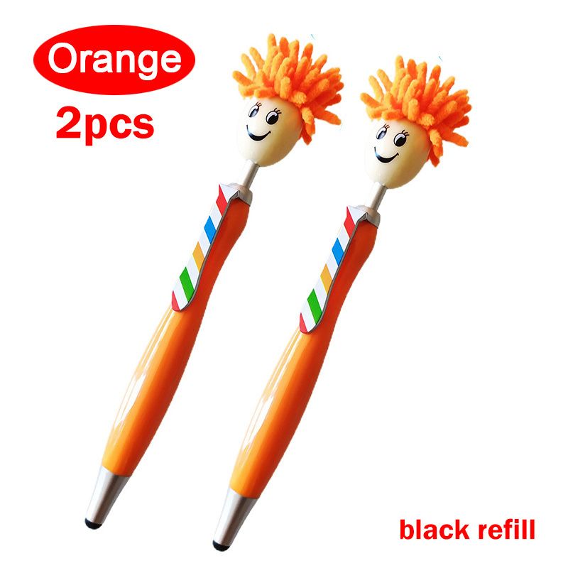 2PCS/5PCS Mop Pen Screen Cleaning Pen With Motivational Quotes 3 In 1 Stylus Dusting Pen For Kids And Unisex Ink Rollerball Pen School Office Motivational Stylus,Line Point 0.1cm/0.03in, Black Refill