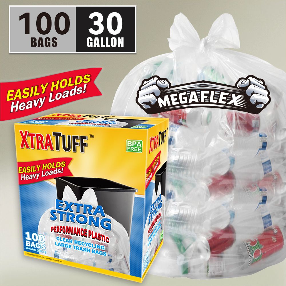 Boxs Of 100 Bags 30 Gallon White Disposable Large Trash Bags For Large Kitchen Trash Can, Hefty Ultra Strong 100 Count 113.5L Multipurpose Supplies For Industrial, Garden, Home,