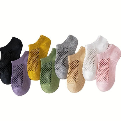 8Pairs Summer Thin No-Show Mesh Socks, Hollow Out Socks, Ankle Athletic Socks, Low Cut Breathable Running Sports Socks