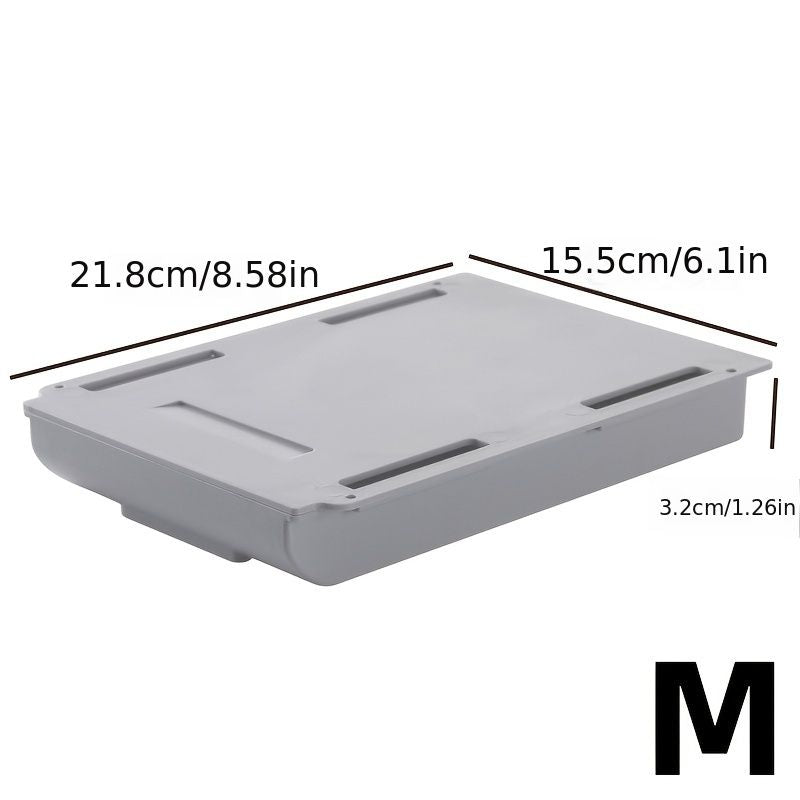 1PC Self Stick Pencil Tray Desk Table Storage Drawer Organizer, Box Under Desk Stand Self-Adhesive Under-Drawer Stationery Storage