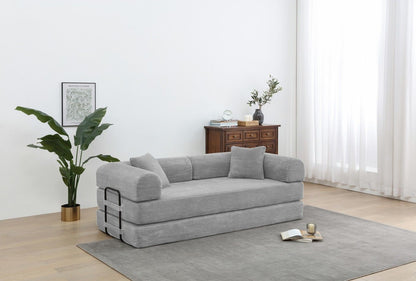 Foldable Sofa Bed, 77.9'' Folding Floor Couch, Compressed Convertable Sleeper Sofa, Memory Foam Couch with Pillow Back Support Armrest, 4-in-1 Futon Sofa Bed for Living Room, Army green