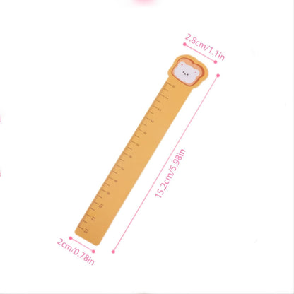 5pcs Cute Animal Ultra-thin Soft Ruler Combination 1.1-6 Inches PP Material
