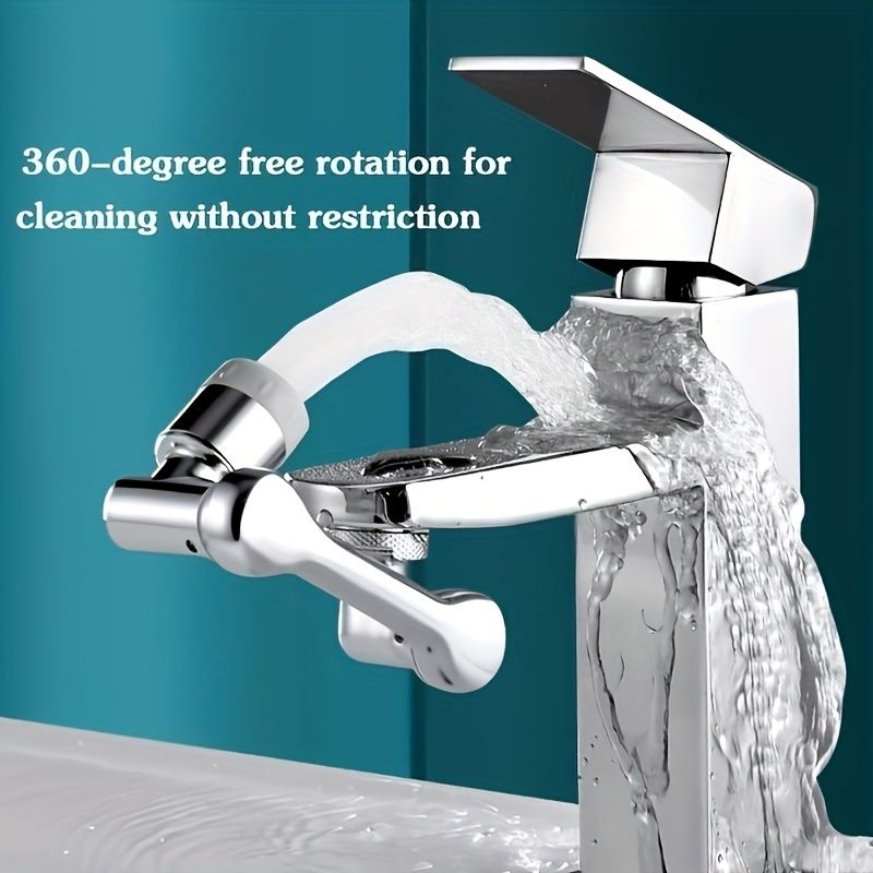 1pc, 1080 ° Swivel Faucet Extender, ABS Universal Sink-Water Aerator, Kitchen Bathroom 1080 ° Angle Rotatable Spray Attachment, Multifunctional Robotic Arm, Washing Eye/Hair/Face