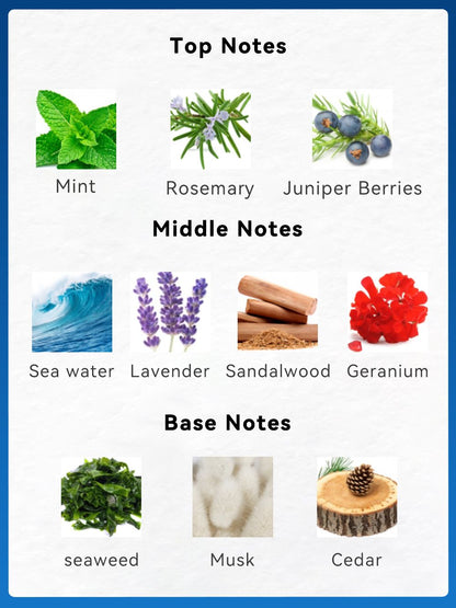 3.4fl Oz Men's Eau De Toilette Spray, Long-Lasting Perfume, Notes Of Mint, Rosemary, Sea Water Flavor, Perfect For Dating, Daily Life, Parties, Gift Giving