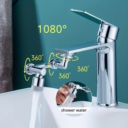 1pc, 1080 ° Swivel Faucet Extender, ABS Universal Sink-Water Aerator, Kitchen Bathroom 1080 ° Angle Rotatable Spray Attachment, Multifunctional Robotic Arm, Washing Eye/Hair/Face